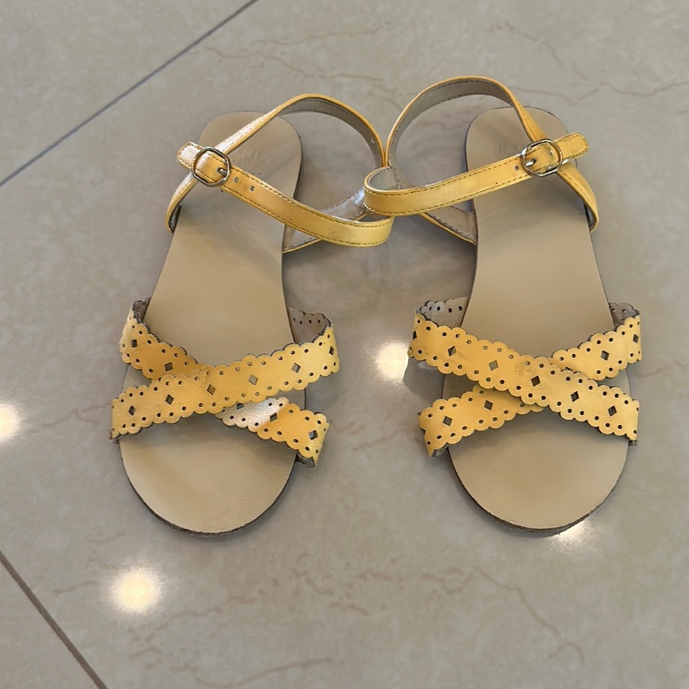 Janie and Jack yellow sandals, size 12